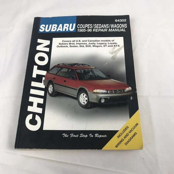 CHILTON 64302 SUBARU COUPES/‎ SEDANS / WAGONS 1985-96 REPAIR MANUAL 035675082594 - Picture 1 of 10